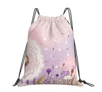 CNTDBU Dandelion Seeds Large Cinch Sack Bag-Waterproof Lightweight Rucksack For Gym Sports, Casual Drawstring Backpack For Travel Hiking