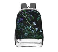 CNTDBU Dark Green Vine Clear Backpack 16 Inch Heavy Duty-Stadium Approved Transparent PVC Bookbag, Reinforced Bottom Travel Daypack Unisex