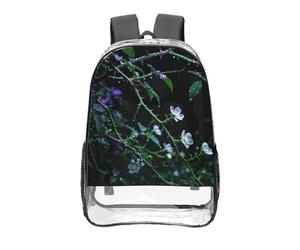 CNTDBU Dark Green Vine Clear Backpack 16 Inch Heavy Duty-Stadium Approved Transparent PVC Bookbag, Reinforced Bottom Travel Daypack Unisex