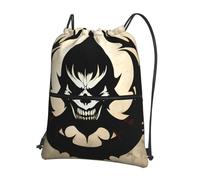 CNTDBU Devil Satan Drawstring Backpack with Zip-Waterproof Lightweight Daypack for Gym Sports, Adjustable Cinch Bag for Travel Hiking