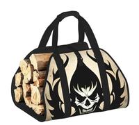 CNTDBU Devil Satan Firewood Carrier Bag-Heavy Duty Canvas Log Tote, Waterproof Wood Hauler with Padded Handles