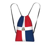 CNTDBU Dominican Republic Foldable Drawstring Rucksack-Lightweight Packable Reusable Shopping Bag for Travel, Compact Pocket Sling Backpack for Camping Gym