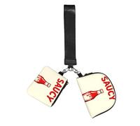 CNTDBU Dont Be Saucy Wristlet Keychain Wallet For Women-Small Wrist Bag For Keys Cards, 2 Pack Zip Pouch For Running Gym Travel, Outdoor Sports