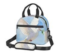 CNTDBU Dove Olive Branch Thermal Lunch Tote for Work-Insulated Food Bag with Adjustable Shoulder Strap, Leakproof Cooler for Daily Use