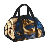 CNTDBU Dragon Cloud Soar Firewood Carrier Bag-Heavy Duty Canvas Log Tote, Waterproof Wood Hauler with Padded Handles