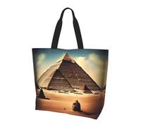 CNTDBU Dreaming of the Pyramids of Khufu Large Shoulder Tote Bag for Women-Lightweight Waterproof Shopping Bag, Reusable Grocery Tote with Inner Pocket for Work Travel