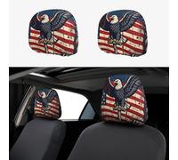 CNTDBU Eagle Flag Vintage Car Headrest Cover 2 Pack-Stretchable Soft Seat Cushion Protector for Cars, Universal Fit Headrest Covers for Truck SUV