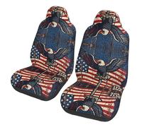 CNTDBU Eagle Flag Vintage Car Seat Covers 2 Pack-Universal Fit Front Seat Protector for Cars SUV Truck, Elastic Bottom Breathable Auto Seat Covers