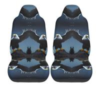 CNTDBU Eagle under the stars Car Seat Covers 2 Pack-Universal Fit Front Seat Protector for Auto SUV Truck, Breathable Fabric with Elastic Bottom