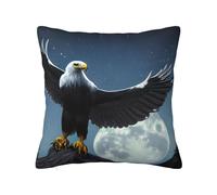 CNTDBU Eagle under the stars Double Sided Plush Cushion Cover-Soft Cozy Square Pillow Case with Hidden Zip, Decorative Throw Pillow Cover for Bed Sofa Car