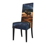 CNTDBU Elk in the meadow Elastic Dining Chair Covers, Washable Stretchable Slipcovers, Protects from Spills & Stains, Fits Most Chairs