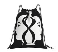 CNTDBU Face Vase Illusion Large Cinch Sack Bag-Waterproof Lightweight Rucksack For Gym Sports, Casual Drawstring Backpack For Travel Hiking