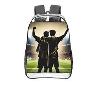 CNTDBU Fan Hug Victory Clear Backpack 16 Inch Heavy Duty-Stadium Approved Transparent PVC Bookbag, Reinforced Bottom Travel Daypack Unisex
