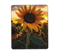 CNTDBU Farm Sunflower Rubber Base Mouse Mat with Stitched Edge-Non-Slip Desk Mat for Office Gaming, Smooth Cloth Surface Multiple Vertical