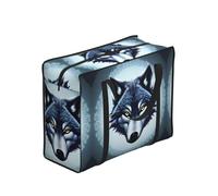 CNTDBU Fierce Wolf Head Heavy Duty Shopping Tote Bag-Waterproof Reusable Grocery Bag With Zip, Foldable Storage Bag For Travel Picnic