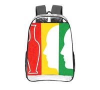 CNTDBU Figure Ground Three Clear Backpack 16 Inch Heavy Duty-Stadium Approved Transparent PVC Bookbag, Reinforced Bottom Travel Daypack Unisex