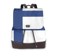 CNTDBU Finnish flag Women's Leather Backpack-Soft PU Leather Daypack for Travel Work, Lightweight Casual Laptop Bag for Women