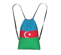 CNTDBU Flag of Azerbaijan Foldable Drawstring Rucksack-Lightweight Packable Reusable Shopping Bag for Travel, Compact Pocket Sling Backpack for Camping Gym