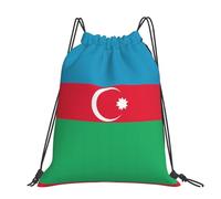 CNTDBU Flag Of Azerbaijan Large Cinch Sack Bag-Waterproof Lightweight Rucksack For Gym Sports, Casual Drawstring Backpack For Travel Hiking