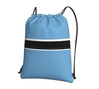 CNTDBU Flag of Botswana Drawstring Backpack with Zip-Waterproof Lightweight Daypack for Gym Sports, Adjustable Cinch Bag for Travel Hiking