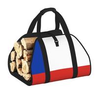 CNTDBU Flag of Chile Firewood Carrier Bag-Heavy Duty Canvas Log Tote, Waterproof Wood Hauler with Padded Handles