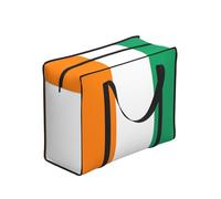 CNTDBU Flag Of Cote D'Ivoire Heavy Duty Shopping Tote Bag-Waterproof Reusable Grocery Bag With Zip, Foldable Storage Bag For Travel Picnic