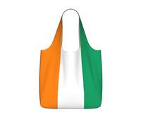 CNTDBU Flag of Cote d'Ivoire Packaway Shopping Tote-Lightweight Reusable Foldable Bag for Groceries, 25L Travel Rucksack with Drawstring for Work Gym