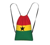 CNTDBU Flag of Ghana Foldable Drawstring Rucksack-Lightweight Packable Reusable Shopping Bag for Travel, Compact Pocket Sling Backpack for Camping Gym