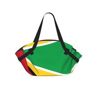 CNTDBU Flag of Guyana 2-in-1 Picnic Blanket Bag-Foldable Waterproof Round Mat for Beach Park, Portable Camping Tote with Storage Pockets for Outdoor Adventures