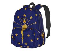 CNTDBU Flag of Indiana State Lightweight Casual Backpack for Adults-Large Capacity Travel Daypack with Padded Straps, Water Resistant Commuter Bag