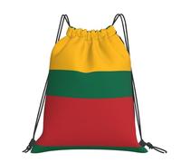 CNTDBU Flag Of Lithuania Large Cinch Sack Bag-Waterproof Lightweight Rucksack For Gym Sports, Casual Drawstring Backpack For Travel Hiking