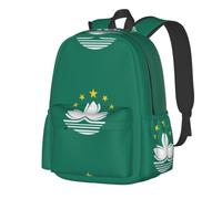CNTDBU Flag of Macao SAR Lightweight Casual Backpack for Adults-Large Capacity Travel Daypack with Padded Straps, Water Resistant Commuter Bag