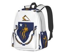 CNTDBU Flag of Massachusetts Lightweight Casual Backpack for Adults-Large Capacity Travel Daypack with Padded Straps, Water Resistant Commuter Bag