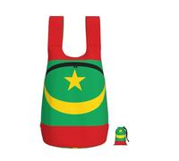 CNTDBU Flag Of Mauritania Foldable Backpack 16l-Lightweight Packable Daypack For Travel, Waterproof Hiking Rucksack With Zip For Men Women