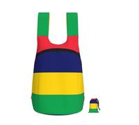 CNTDBU Flag Of Mauritius Foldable Backpack 16l-Lightweight Packable Daypack For Travel, Waterproof Hiking Rucksack With Zip For Men Women