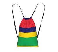 CNTDBU Flag of Mauritius Foldable Drawstring Rucksack-Lightweight Packable Reusable Shopping Bag for Travel, Compact Pocket Sling Backpack for Camping Gym
