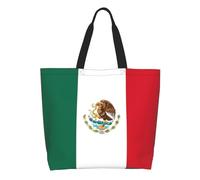 CNTDBU Flag of Mexico Large Capacity Shoulder Tote Bag for Women â€“ Water-Resistant Polyester Shopper for Shopping Work Daily Use