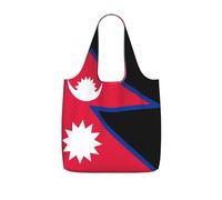 CNTDBU Flag of Nepal Packaway Shopping Tote-Lightweight Reusable Foldable Bag for Groceries, 25L Travel Rucksack with Drawstring for Work Gym