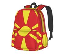 CNTDBU Flag of North Macedonia Lightweight Casual Backpack for Adults-Large Capacity Travel Daypack with Padded Straps, Water Resistant Commuter Bag