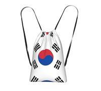 CNTDBU Flag of Republic of Korea Foldable Drawstring Rucksack-Lightweight Packable Reusable Shopping Bag for Travel, Compact Pocket Sling Backpack for Camping Gym