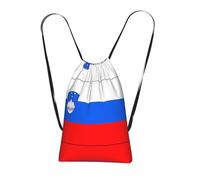 CNTDBU Flag of Slovenia Foldable Drawstring Rucksack-Lightweight Packable Reusable Shopping Bag for Travel, Compact Pocket Sling Backpack for Camping Gym