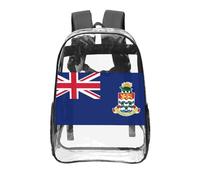 CNTDBU Flag of the Cayman Islands Clear Backpack 16 Inch-Transparent PVC Stadium Approved Bag, Custom All-Over Print Front Pocket, Lightweight Travel Daypack Unisex