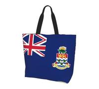 CNTDBU Flag of the Cayman Islands Large Shoulder Tote Bag for Women-Lightweight Waterproof Shopping Bag, Reusable Grocery Tote with Inner Pocket for Work Travel