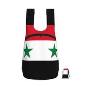 CNTDBU Flag Of The Syrian Arab Republic Foldable Backpack 16l-Lightweight Packable Daypack For Travel, Waterproof Hiking Rucksack With Zip For Men Women