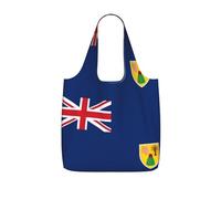 CNTDBU Flag of the Turks and Caicos Islands Packaway Shopping Tote-Lightweight Reusable Foldable Bag for Groceries, 25L Travel Rucksack with Drawstring for Work Gym