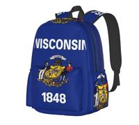 CNTDBU Flag of Wisconsin Lightweight Casual Backpack for Adults-Large Capacity Travel Daypack with Padded Straps, Water Resistant Commuter Bag