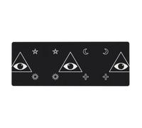 CNTDBU Flat All Seeing Extra Large Desk Mat 11.8x31.5-Non Slip Gaming Mouse Pad with Stitched Edge, Waterproof Keyboard Pad for Office