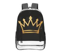 CNTDBU Flat Crown Graffiti Clear Backpack 16 Inch Heavy Duty-Stadium Approved Transparent PVC Bookbag, Reinforced Bottom Travel Daypack Unisex