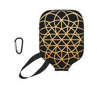 CNTDBU Flat Flower Life Pickleball Paddle Cover-Neoprene Paddle Case with Mesh Pocket, Carabiner for Gym Bag