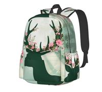 CNTDBU Flower Crown Lightweight Casual Backpack for Adults-Large Capacity Travel Daypack with Padded Straps, Water Resistant Commuter Bag